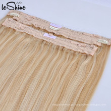 Top Quality Brasileiro Atacado Rendas Invisible Wire Halo Extensão Do Cabelo Weave 100% Remy Único Desenhado